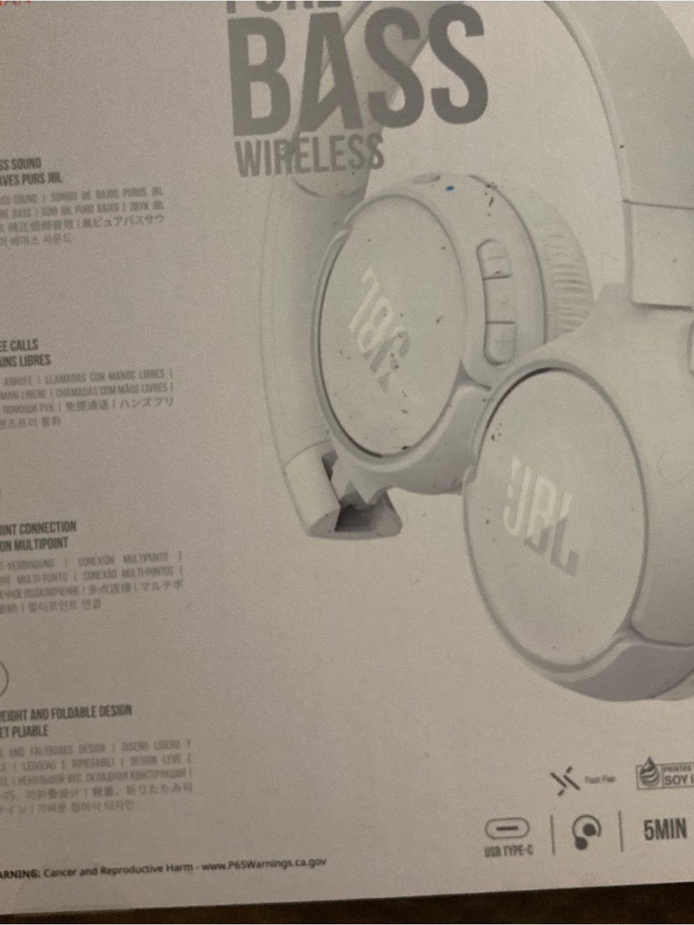 JBL On-Ear Wireless Headphones - White